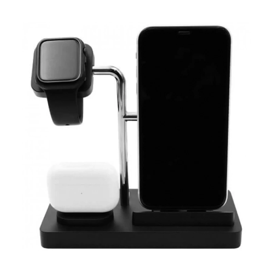 Подставка Macally 3 в 1 for Apple Watch / iPhone / AirPods - Black (MWATCHSTAND3)